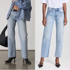 Evereve Pistola Bowie Bowed Lexi Barrel Leg Straight Jeans